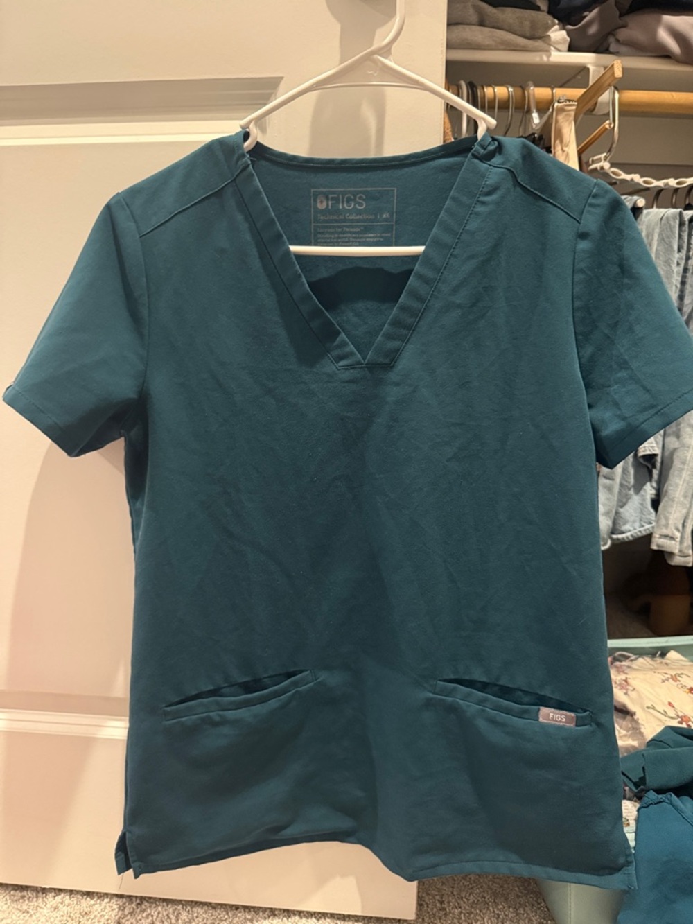 FIGS Teal V-Neck Short Sleeve Medical Top